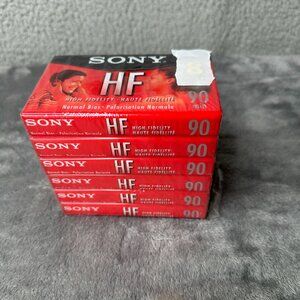 Sony HF 90‎ Min Audio Cassette Tapes Sealed 6-Pack High Fidelity Normal Bias